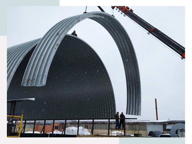 Полукруглые ангары в Ярославле